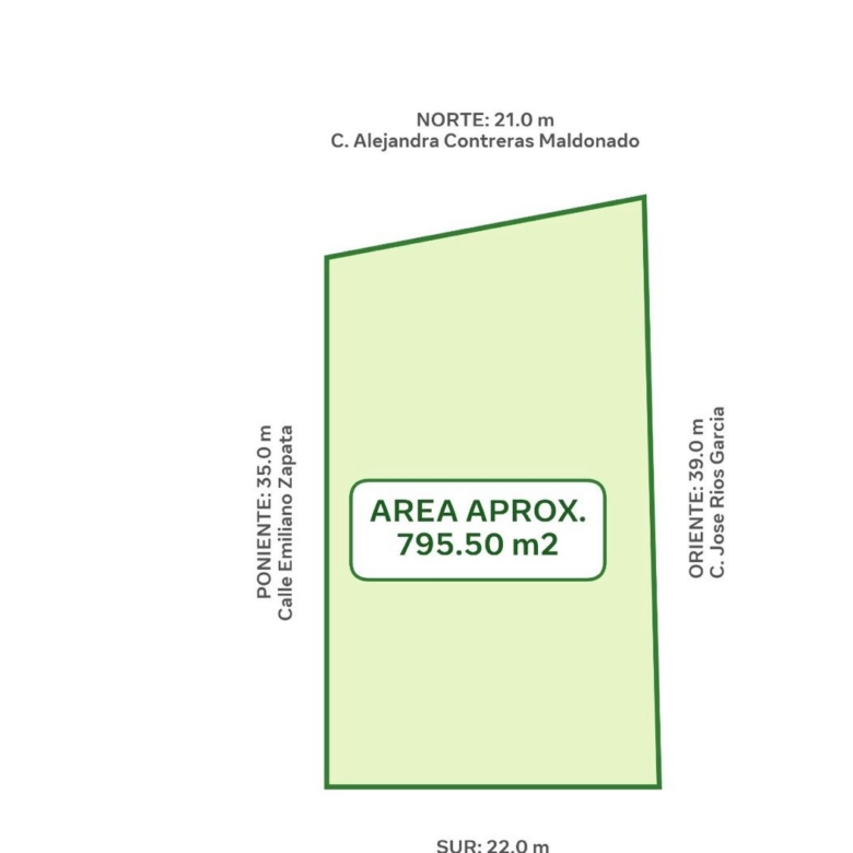 Terreno en venta 800m2 en la Colonia Guillermo Gonzalez Guardado